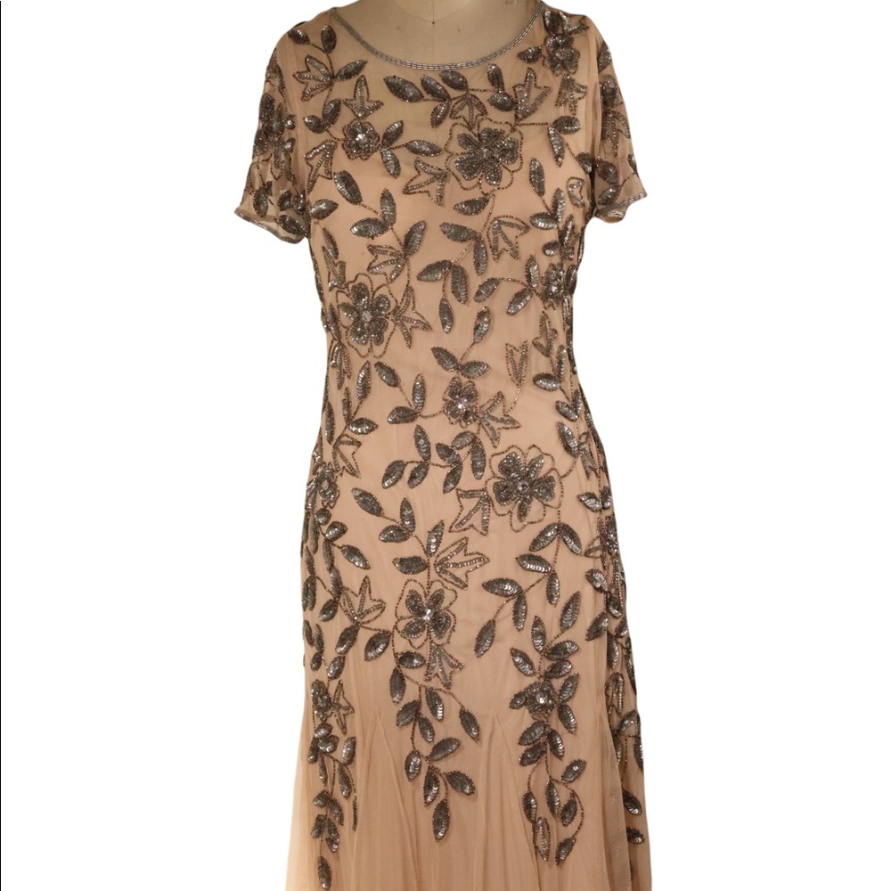 Adriana Papell designer .hand beaded